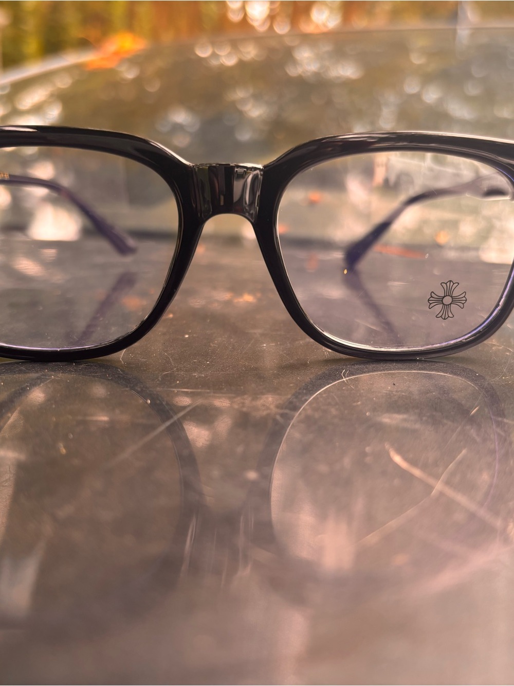 Chrome Hearts Black Square Acetate Glasses